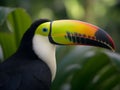 green-red coloured Toucan in the wildness