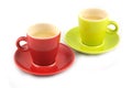 Green and red cup of coffee Royalty Free Stock Photo