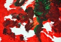Green dark red orange white abstract paint watercolor background, watercolor acrylic painting abstract background Royalty Free Stock Photo