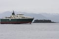 Green and Red Ferry in Alaska Royalty Free Stock Photo