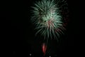 Green and red fireworks japan , hanabi japan Royalty Free Stock Photo