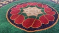 Green and red flowe Islamic carpet