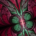 Green and red fractal flower or butterfly Royalty Free Stock Photo