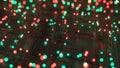Green and red futuristic cubic surface 3D render