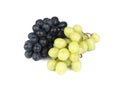 Green and red grape bunches isolated over white background Royalty Free Stock Photo