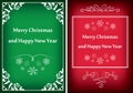 Green and red greeting cards for christmas - vector frames