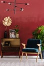 Green and red living room Royalty Free Stock Photo