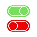 Green and red on / off toggle icon set Royalty Free Stock Photo