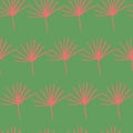 Green red orange yellow jungle fern leave seamless pattern design background