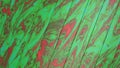 Green and red painted wooden plank boards. Colorful wooden texture. Creative art background. Royalty Free Stock Photo