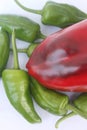 green and red paprika Royalty Free Stock Photo