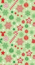 Festive Christmas Seamless Pattern with Ornaments and Snowflakes Royalty Free Stock Photo