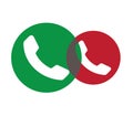 Green and Red Phone Icon Design