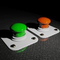 Green and Red pushbuttons Royalty Free Stock Photo