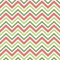 Green red seamless pattern in zig zag. Classic chevron background. Vector textile paper design