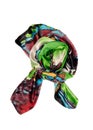 Green and red silk scarf, isolate Royalty Free Stock Photo