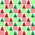 green red simple pine tree pattern background