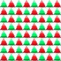 green red simple pine tree on white pattern background