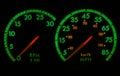 Green and Red Speedometer RPM