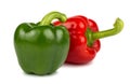 Green and red sweet peppers Royalty Free Stock Photo