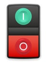 Green and red switch buttons on gray body