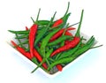 Green and Red Thai paprika