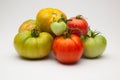 Green and red tomatoes, ripening process