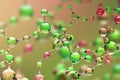 Green and red transparent molecule model Royalty Free Stock Photo