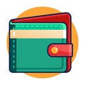 A green and red wallet with a red button on the front Royalty Free Stock Photo