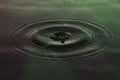 Green and red water dropping, water ripples in a pond. waves of rippling water Royalty Free Stock Photo