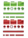 Green and red web button set Royalty Free Stock Photo