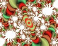 Green red white vivid fractal abstract background, flowery texture