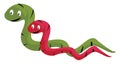 Green and red worm, illustration, vector Royalty Free Stock Photo