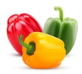 Green, red, yellow bell peppers Royalty Free Stock Photo