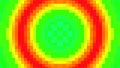 Green, red, yellow circular infinite zoom tunnel background