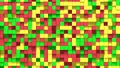 Green red yellow small box cube random geometric background. Abstract square pixel mosaic illustration. Land block background. Royalty Free Stock Photo