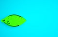 Green Reddish eye due to viral, bacterial or allergic conjunctivitis icon isolated on blue background. Minimalism Royalty Free Stock Photo