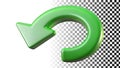 Green refresh arrow, reload icon, update symbol, circular motion, cycle png transparent image Generative AI