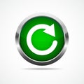 Green refresh button. Vector illustration