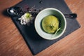 Green refreshing lime pistachio ice cream