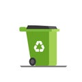 Green refuse bin Royalty Free Stock Photo