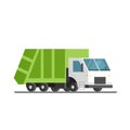 Green refuse truck