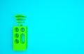 Green Remote control icon isolated on blue background. Minimalism concept. 3d illustration 3D render Royalty Free Stock Photo