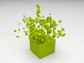 Green rendered cube
