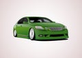 Green restyled sedan. Royalty Free Stock Photo