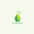 Green retort medicine logo design vector Royalty Free Stock Photo