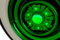 Green retro wheel. 3D render Royalty Free Stock Photo