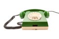 Green retro telephone