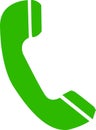 Green retro telephone receiver on white background Royalty Free Stock Photo