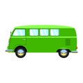 Green retro van illustration